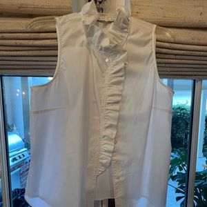 RUFFLED WHITE TRINA TURK BLOUSE